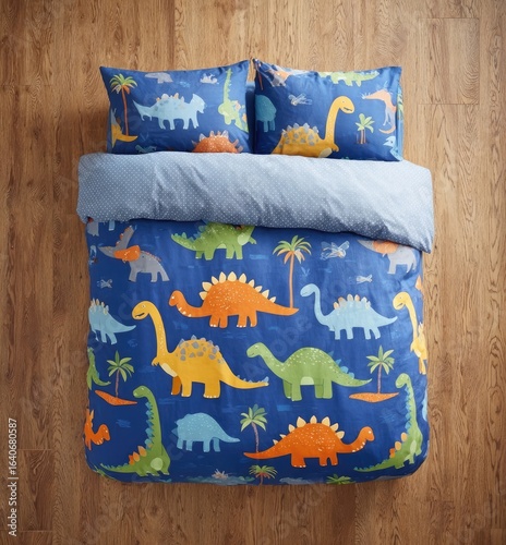 Child's duvet cover with dinosaur print