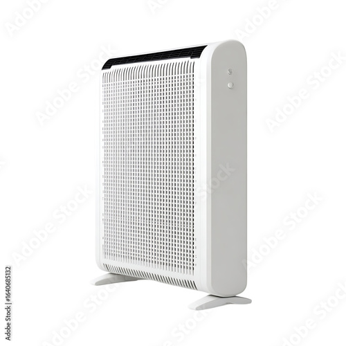 White rectangular air purifier with a grid pattern.