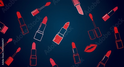 seamless pattern with lipstick
