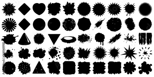 Abstract Black Grunge Vector Shapes