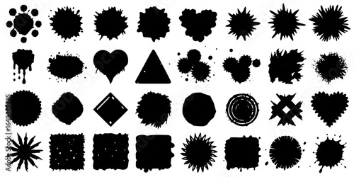 Abstract Grunge Shapes and Ink Splatter Vector