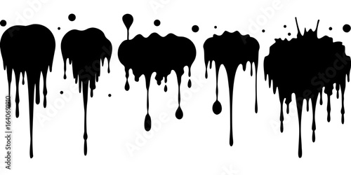 Vector Dripping Ink Splatter Collection