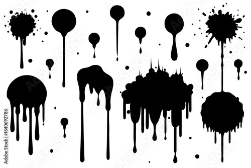 Dripping Ink Vector Shapes