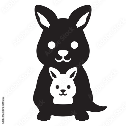 カンガルーのシンプルシルエット