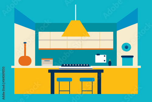 bright open concept kitchen with island