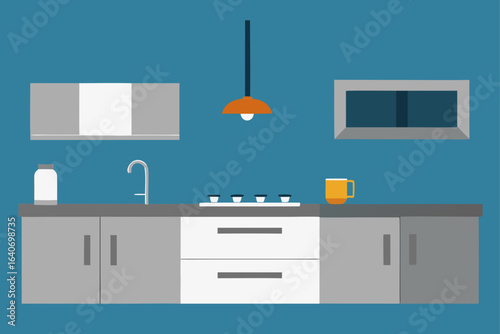 Minimalist Kitchen with Concrete Countertops