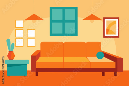Warm Family Room with Sectional Sofa