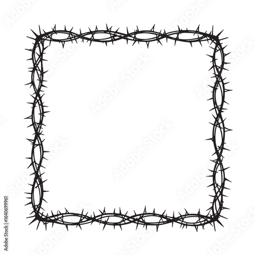 barbed wire frame, horror frame grunge spike frame 