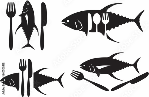 Graphic tuna and silverware V...