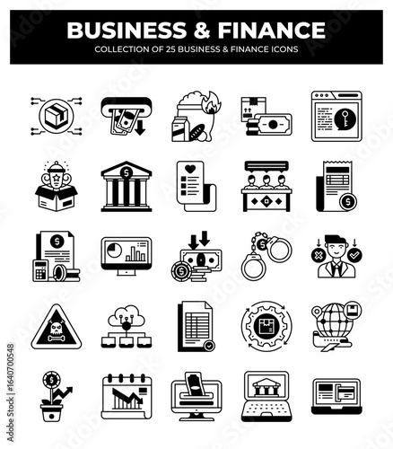 Collection of 25 Business and Finance Icons