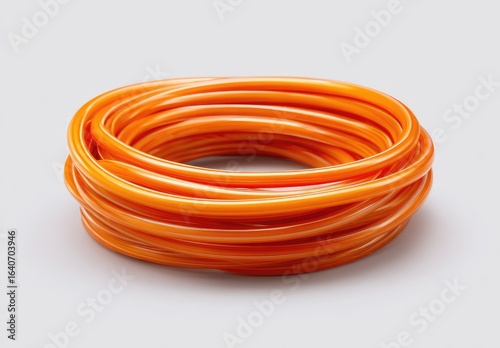 Coiled orange flexible tubing