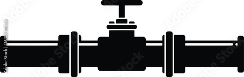 Industrial pipeline valve silhouette