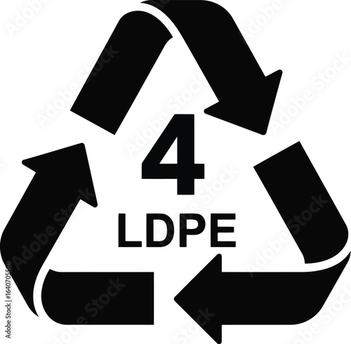 Ldpe 4 recycling symbol low density polyethylene plastic