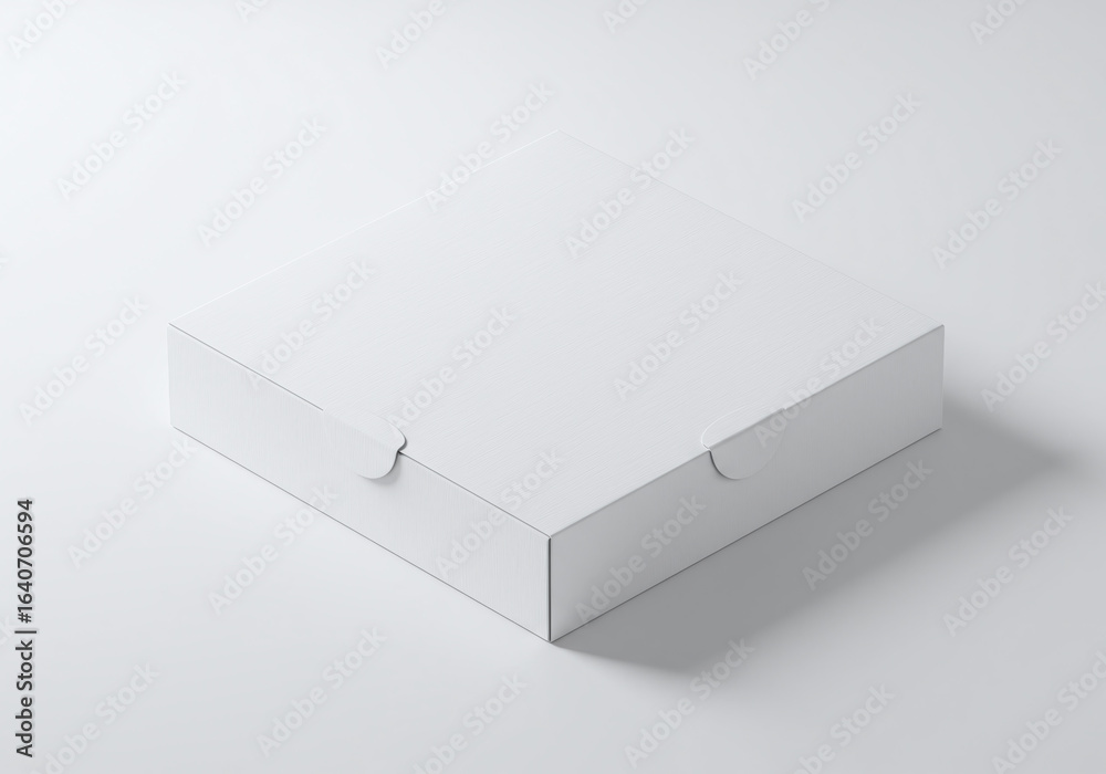 Naklejka premium Clean White Box Mockup Package Delivery Container Design Square Shape