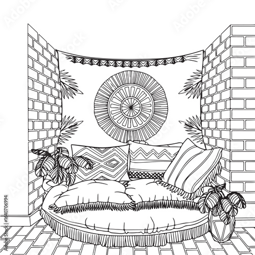 sketch of seating area 
