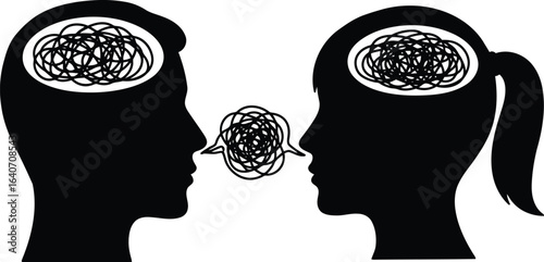Communication breakdown confused minds talking