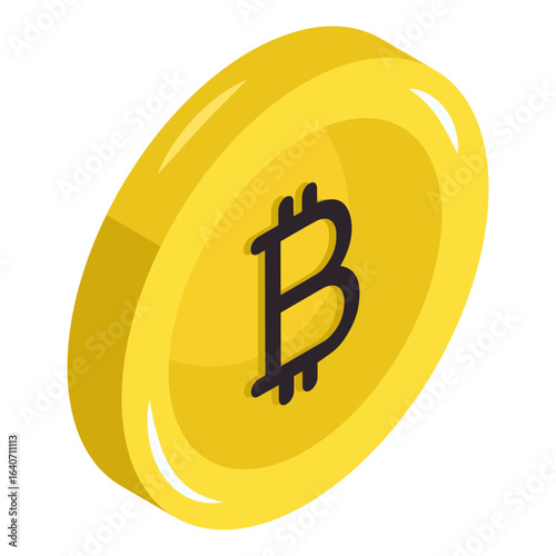 An icon design of bitcoin
