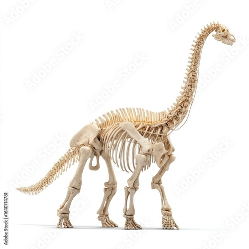 Dinosaur skeleton, side view