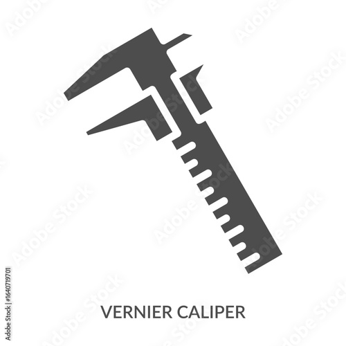 Vernier Caliper Icon Line Style. Design Vector Illustration
