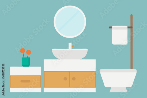 scandinavian bathroom matte white tiles floating