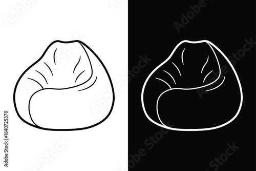 Beanbag Chair Vector with Soft Contours for Modern Living Spaces