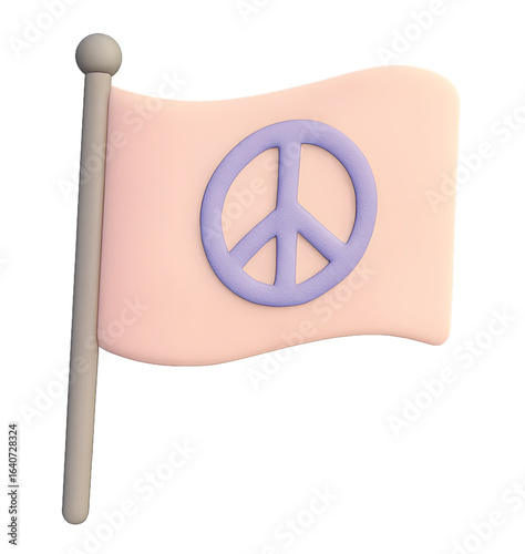Peace flag illustration with symbol representing unity, anti-war, and harmony