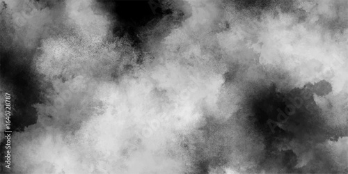 Abstract Dark storm clouds in blue sky with mist. Soft, billowing white and dark gray smoke with dramatic, moody atmosphere. Artistic feel, ideal for backgrounds, overlays. 