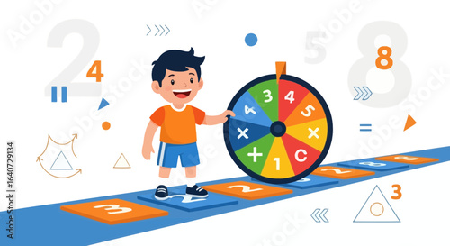 Boy Learning Mathematics With Fun And Engaging Educational Game Method