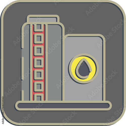 Icon oil storage. Oil Industry elements. Icon in embossed style.