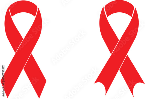 Red ribbon aids awareness symbol hiv prevention campaign