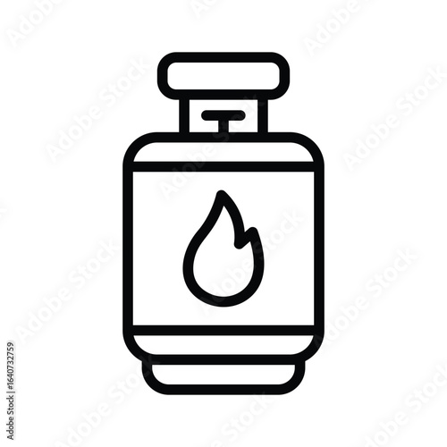 Easy to edit outline style icon showing gas cylinder