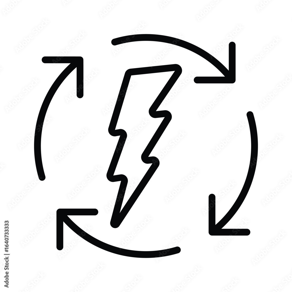 An editable outline style icon showing renewable energy An editable outline style icon showing renewable energy