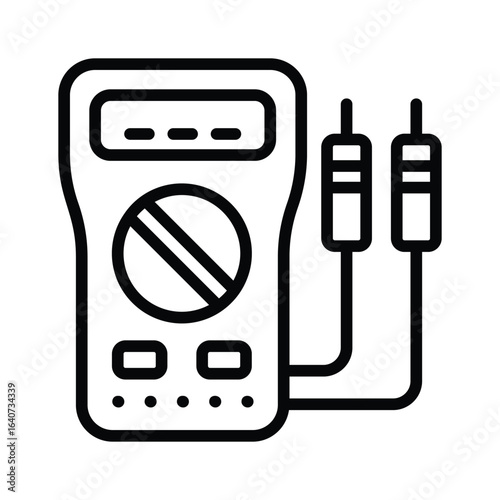 Ready to use outline style icon of voltmeter