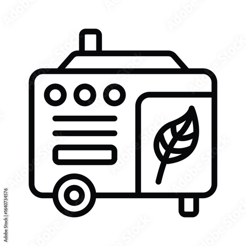 A well designed outline style icon of eco generator