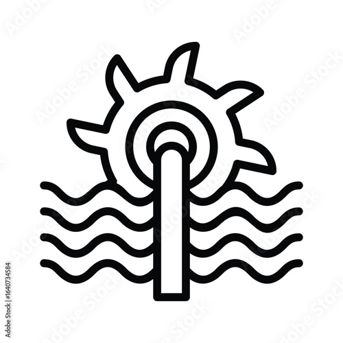 Have a look at this linear icon of water turbine energy