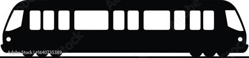 High-Resolution Vector Silhouette of a Tram Against a Minimalist Background