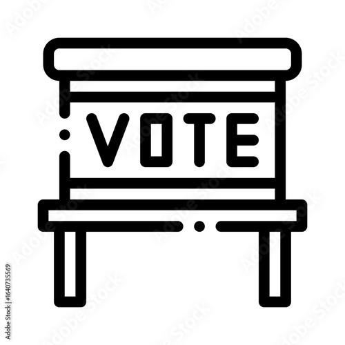 election booth line icon