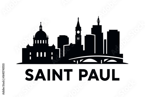 Saint Paul city skyline with iconic buildings and landmarks