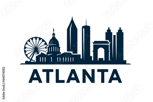 City skyline with iconic buildings and landmarks, Atlanta