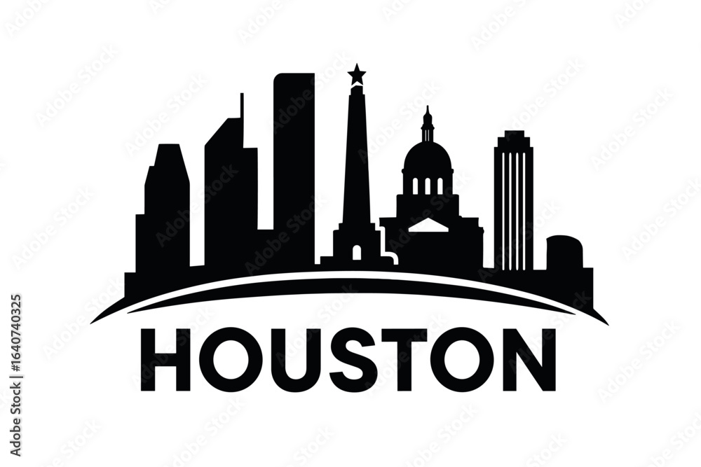 Obraz premium City skyline with iconic buildings and landmarks, Houston