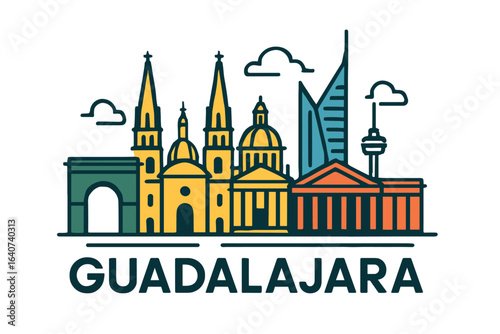 City skyline with iconic buildings and landmarks, Guadalajara
