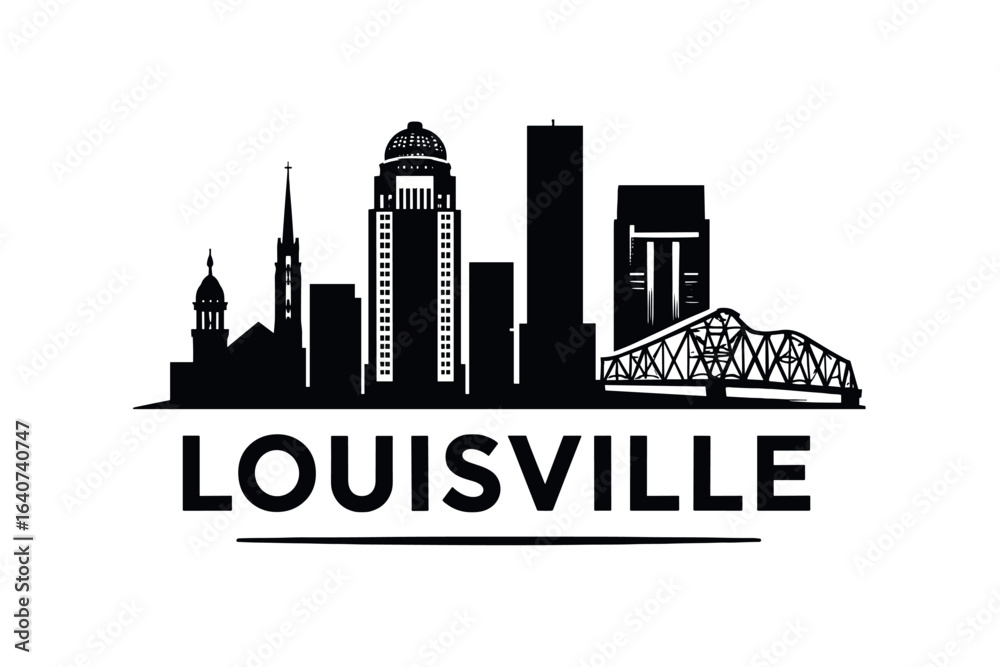 Obraz premium City skyline with iconic buildings and landmarks, Louisville