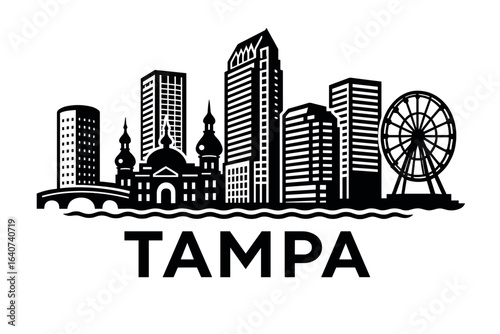 City skyline with iconic buildings and landmarks, Tampa