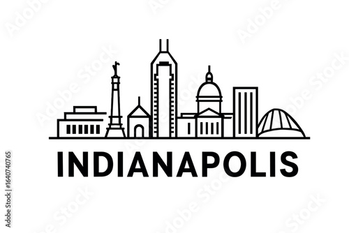 City skyline with iconic buildings and landmarks, Indianapolis