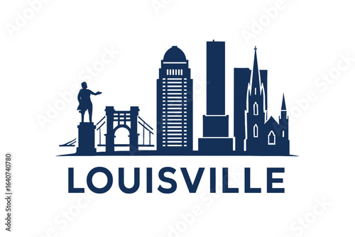 City skyline with iconic buildings and landmarks, Louisville
