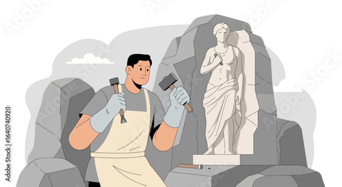 Crafting A Sculpture Carving And Shaping Stone Artwork By Hand