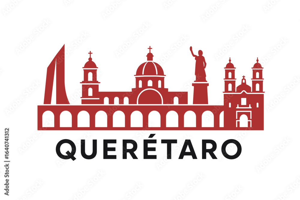 Obraz premium Querétaro city skyline with iconic buildings and landmarks