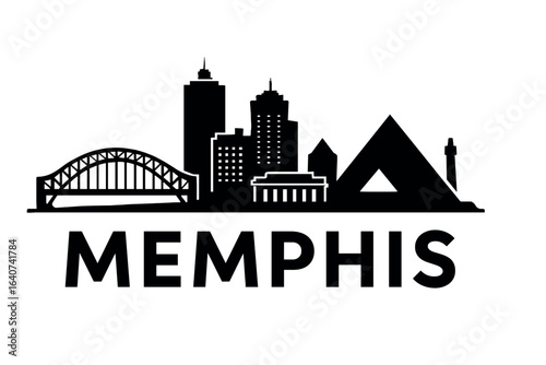 Memphis city skyline with iconic buildings and landmarks