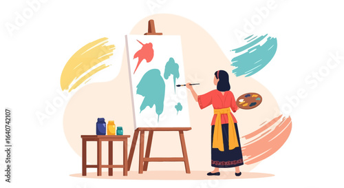 Creative pursuit capturing the essence of artistic expression and creativity in illustration