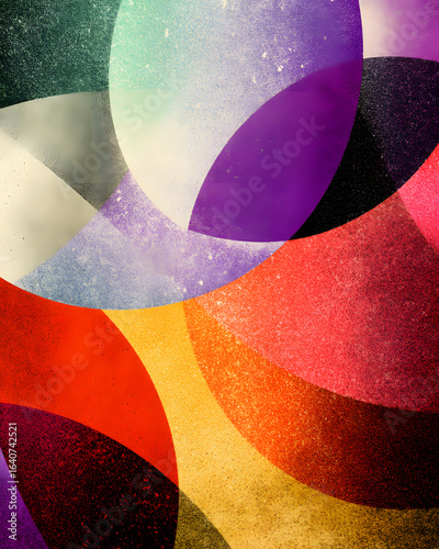 Colorful Abstract Overlapping Circles Creating Vibrant Composition